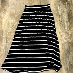 Black and white striped skirt